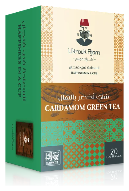 شاي أخضر بالهال · أكرك عجم