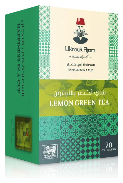 شاي أخضر بالليمون · أكرك عجم