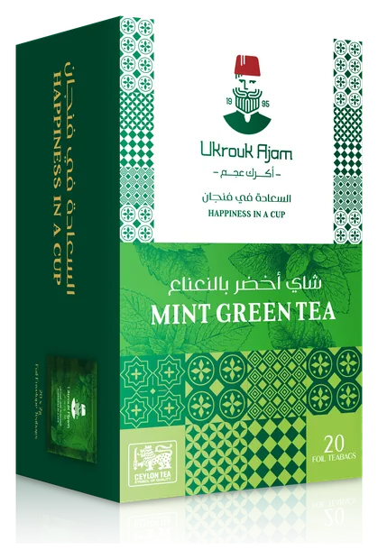 شاي أخضر بالنعناع · أكرك عجم